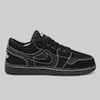 کتونی نایک ایر جردن ۱ لو مردانه مشکی با دوخت سفید و طرح استوسی  Nike Air Jordan 1 Low Black White Stitch Stussy Style