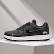 کتونی نایک ایر جردن ۱ لو مردانه مشکی سفید طرح استوسی  Nike Air Jordan 1 Low Black White Midsole Stussy Style