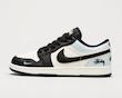 کتونی جردن ۱ لو مردانه مشکی سفید آبی یخی طرح استریت‌ور Jordan 1 Low Black White Ice Blue Streetwear Style
