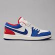 کتونی جردن ۱ لو مردانه ترکیب رنگی آبی، قرمز و سفید Jordan 1 Low White Blue Red Streetwear Edition