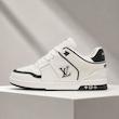 کتونی لویی ویتون مردانه مدل LV Trainer رنگ سفید مشکی   Louis Vuitton LV Trainer White Black Sneaker