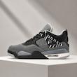 کتونی نایکی ایر جردن ۴ طوسی مشکی با جزئیات زبرا   Nike Air Jordan 4 Grey Black Zebra