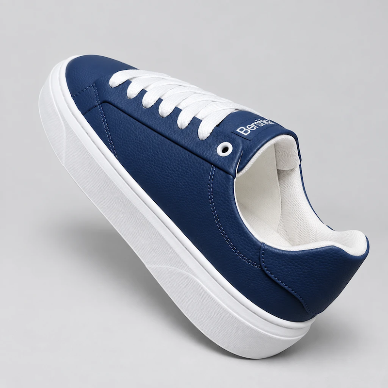 کتونی ونس برشکا سرمه‌ای سفید لژدار (Bershka Platform Navy Blue)