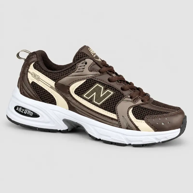 کتونی رانینگ نیوبالانس 530 قهوه‌ای / کرم با زیره ABZORB (New Balance 530 Chocolate Brown)