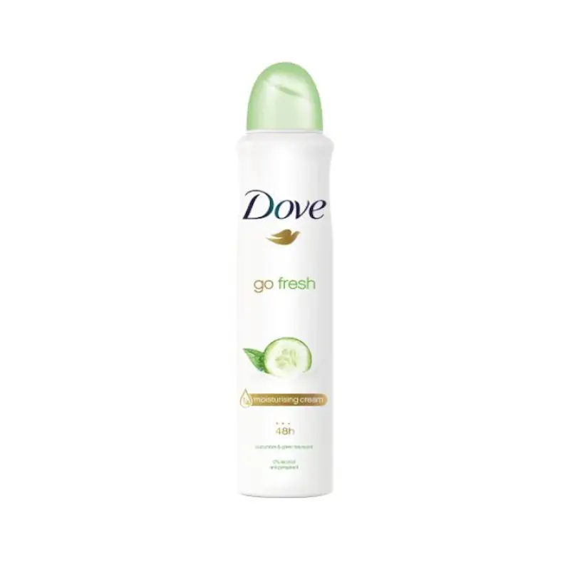 ✨ اسپری ضدتعریق Dove Go Fresh Cucumber & Green Tea | محافظت ۴۸ ساعته | رایحه خنک خیار و چای سبز | بدون الکل و نرم‌کننده پوست