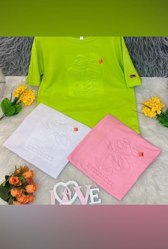 تی شرت زنانه طرح برجسته خرسی