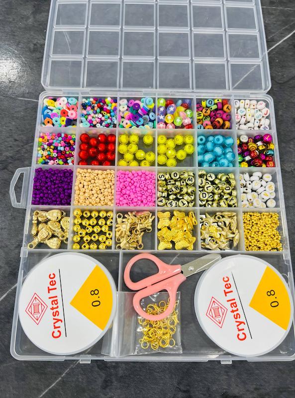 پک ملزومات ساخت دستبند و گردنبند مدل گلدن لاین آرساشاپ برند کریستال تک