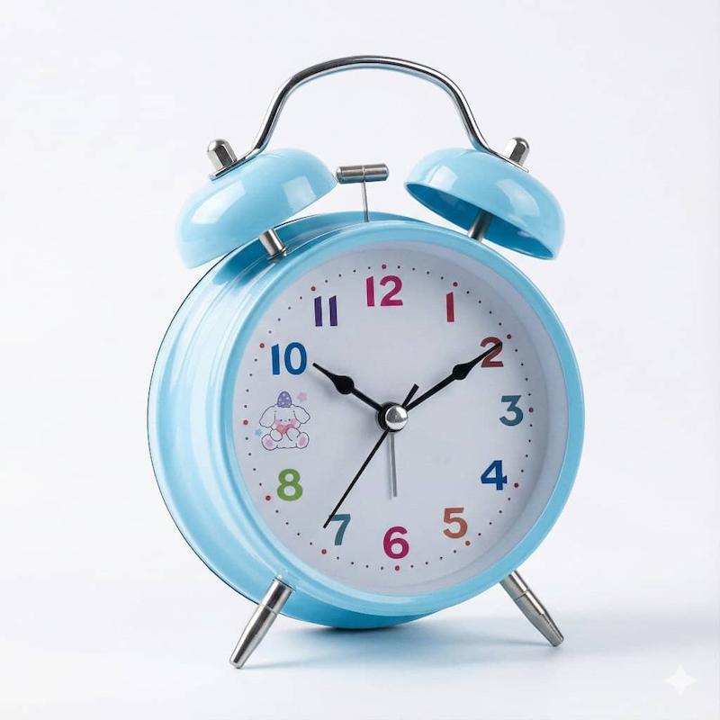 ساعت رومیزی فلزی شماطه‌دار رنگی طرح خرگوش