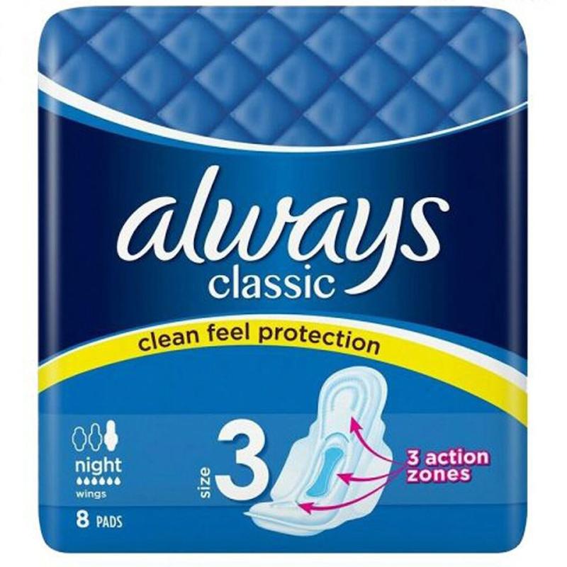 نوار بهداشتی بالدار کلاسیک سایز 3 مناسب شب بسته 8عددی آلویز