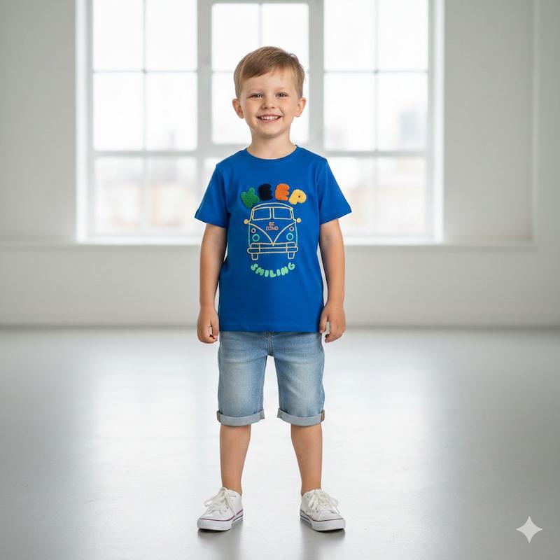 تی شرت پسرانه برند sella مدل اسمایلینگ کد 2025