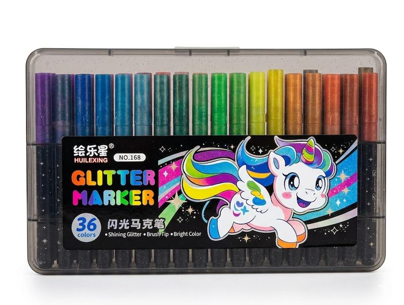 ماژیک نقاشی مدل گلیتری مجموعه ۳۶ عددی 