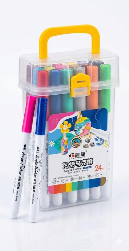 ماژیک ۲۴ رنگ آکریلیک CHENGUAN مخصوص تمام سطوح