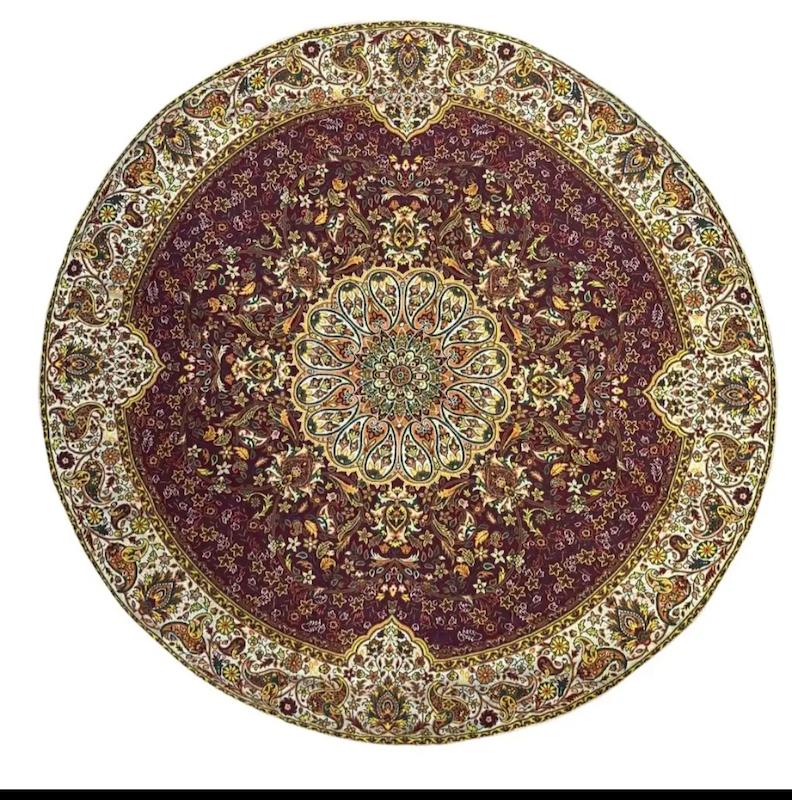 رومیزی ترمه ابریشم طرح گرد صادراتی