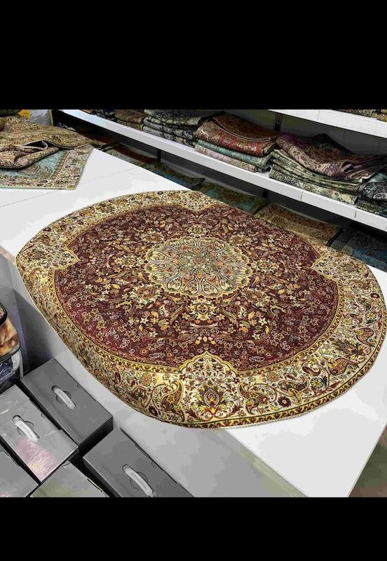رومیزی ترمه ابریشم طرح گرد صادراتی