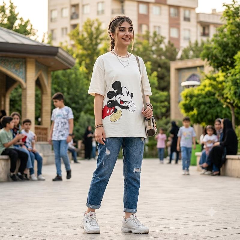 تی شرت باکسی مدل Micky Mouse