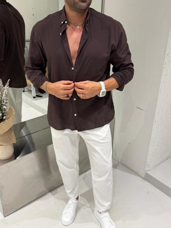 پیراهن جیستو ساده موکا