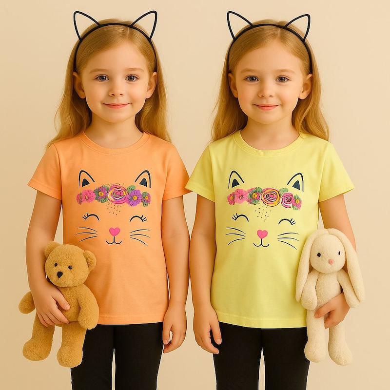 تیشرت شلوار پیشی تاجدار(گل)