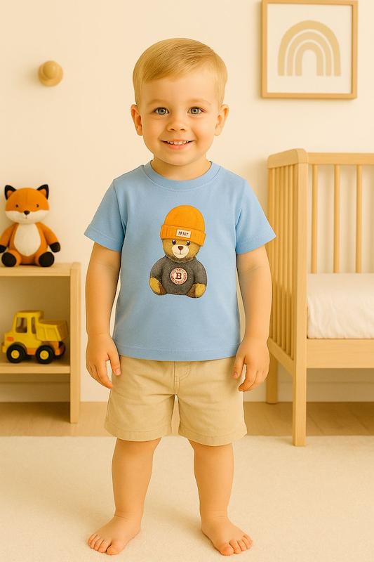 تیشرت شلوارک تدی کلاه نارنجی