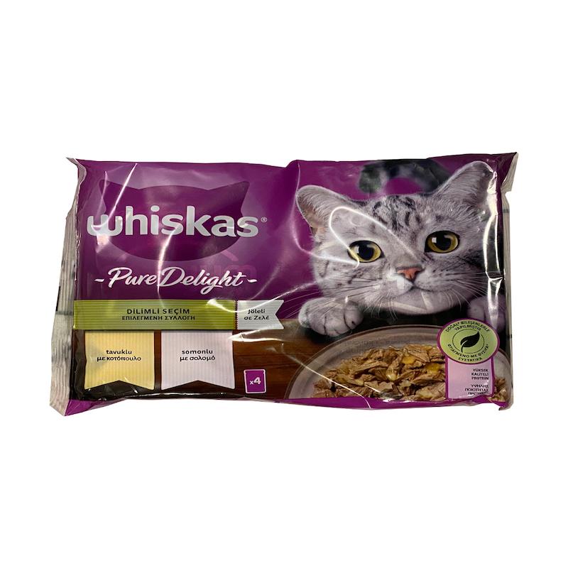 پوچ گربه ویسکاس مدل Pure Delight وزن 340 گرم مجموعه 4 عددی
