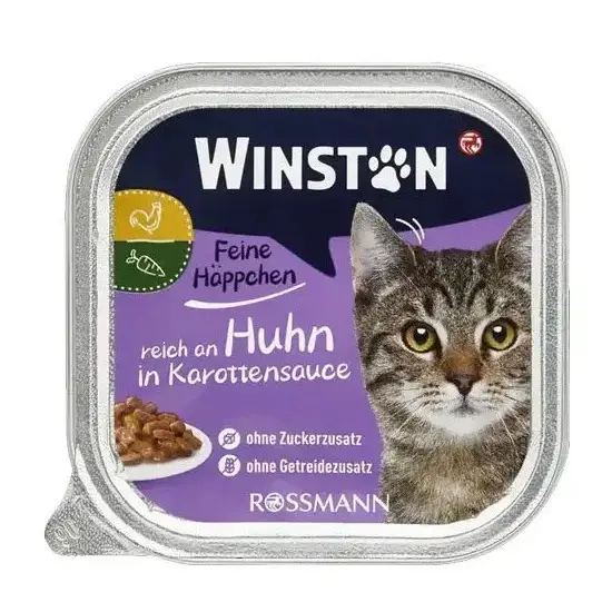 ووم گربه وینستون با طعم مرغ در سس هویج وزن 100 گرم