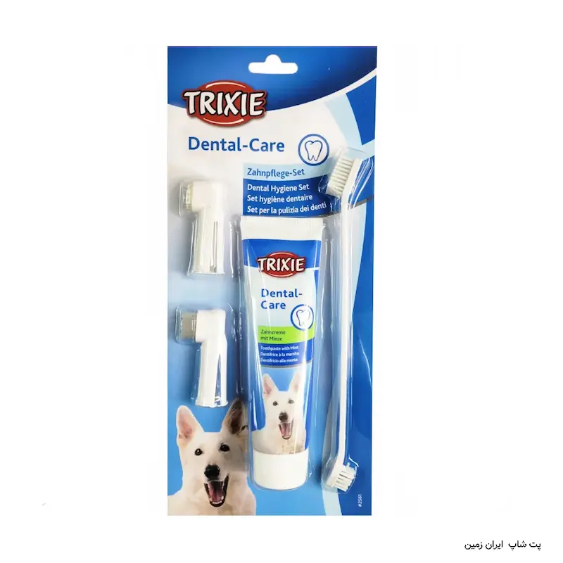 ست مسواک و خمیر دندان سگ تریکسی Trixie Dental Care With Mint