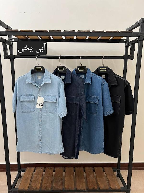 پیراهن جین دوجیب استین کوتاه 2534