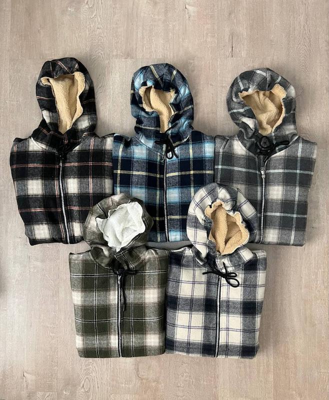 سویشرت چهارخانه کلاهدار 6110