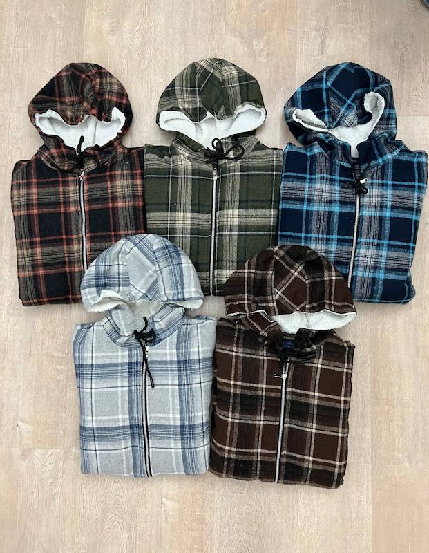 سویشرت چهارخونه کلاهدار 6109 