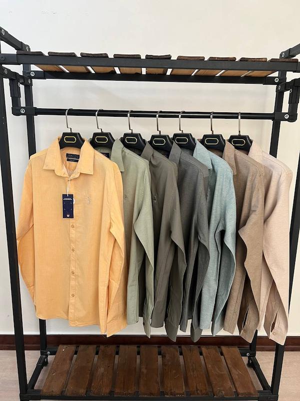 پیراهن ساده استین بلند پنبه کد 2475 