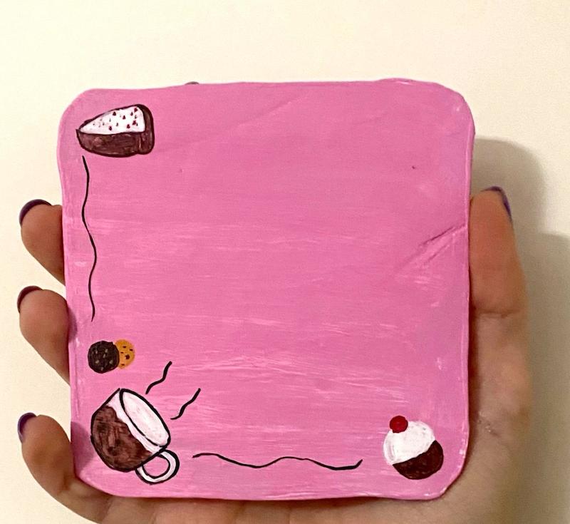 زیرلیوانی دخترانه کیک و کوکی