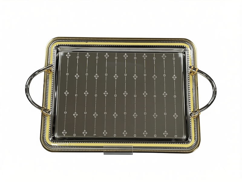 سینی پذیرایی مستطیل 6925  (استیل نگیر وارداتی) – درجه یک