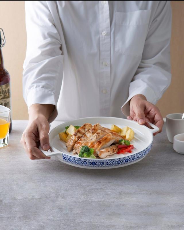 تابه گریل سرامیکی شکوفه آبی