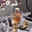 ست سرو نوشیدنی پیرکس طرح خمره ای با لبه طلایی