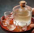 ست سرو نوشیدنی پیرکس طرح خمره ای با لبه طلایی