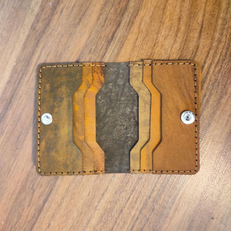 جاکارتی چرم طبیعی 2 لت طرح دار