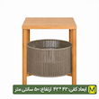 میز عسلی با سبد مکرومه بافی