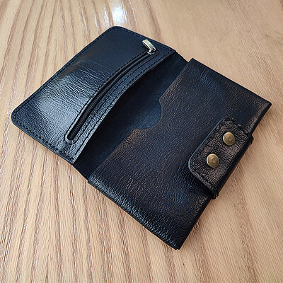 کیف پول چرم طبیعی به همراه جیب موبایل 2 لت