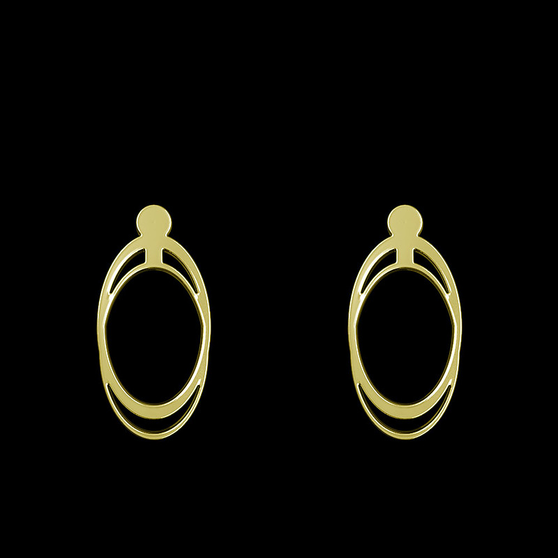 گوشواره طلا مدل بیضی کد GA10066