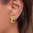 گوشواره طلا مدل ماه ترسناک کد GA10373