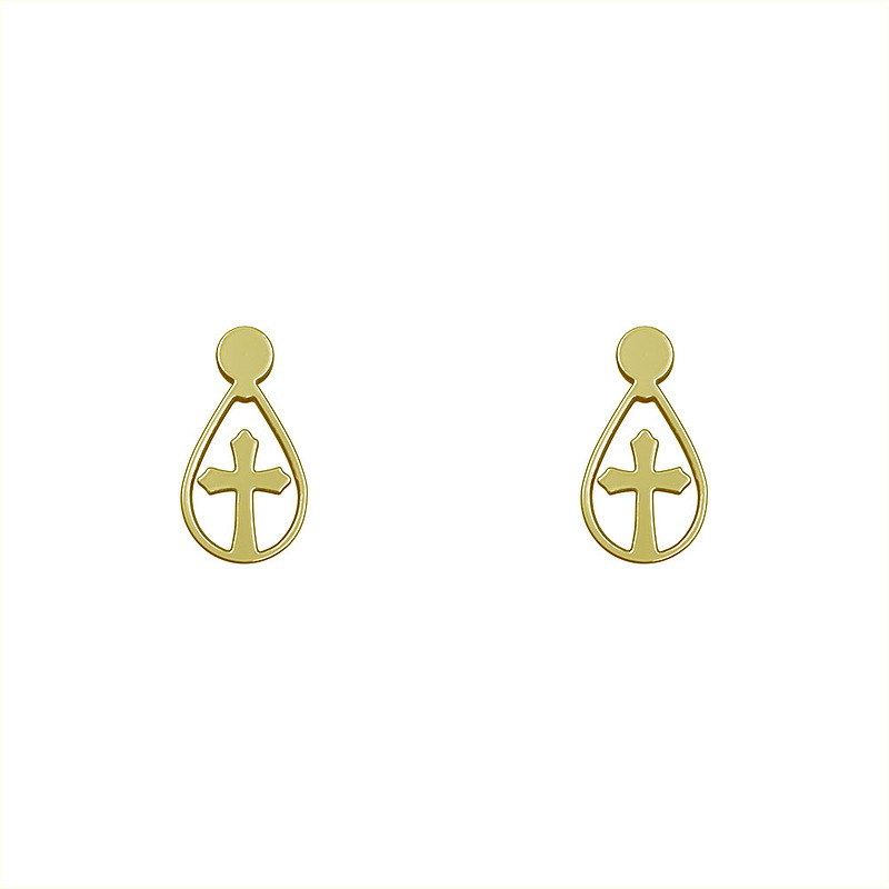 گوشواره طلا مدل صلیب کد GA10521