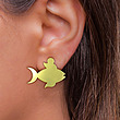 گوشواره طلا مدل ماهی کد GA10867