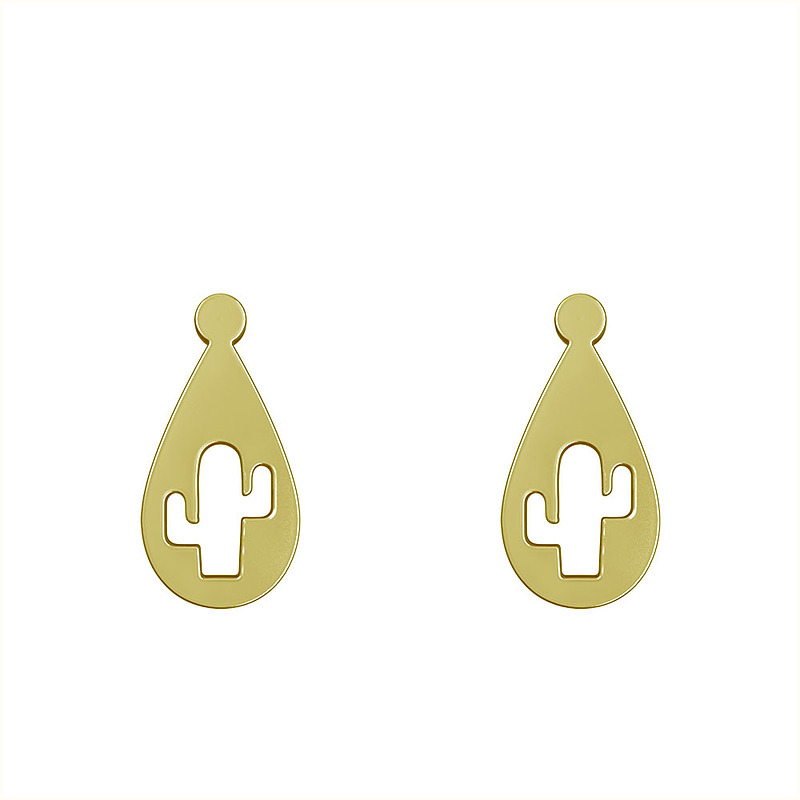 گوشواره طلا مدل کاکتوس کد GA12748