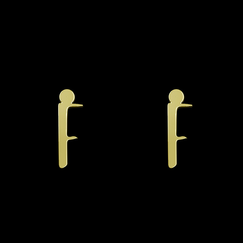 گوشواره طلا مدل حرف F کد GA16814