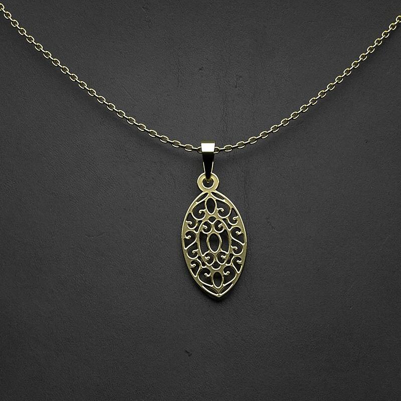 گردنبند طلا 18 عیار زنانه مدوپد مدل اسلیمی کد RR1227