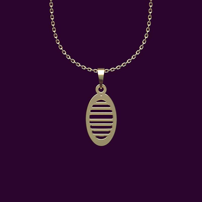 گردنبند طلا بیضی 18 عیار  کد OO1120