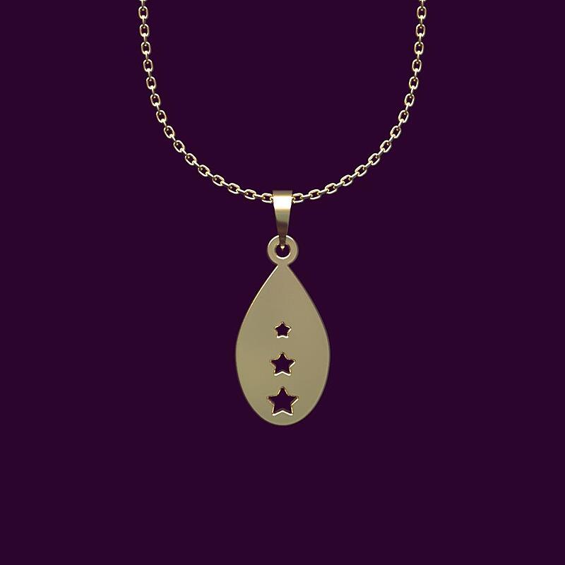گردنبند طلا اشک 18 عیار  کد NN1098