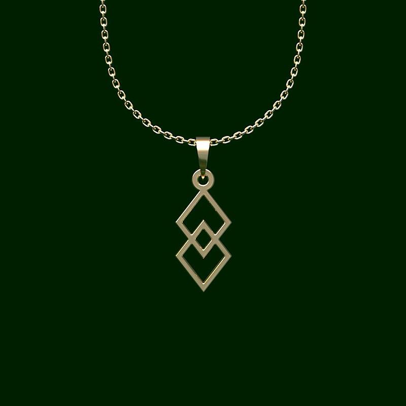 گردنبند طلا لوزی 18 عیار  کد PP1057