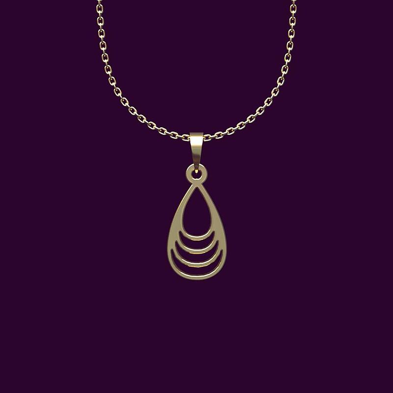 گردنبند طلا اشک 18 عیار  کد NN1249