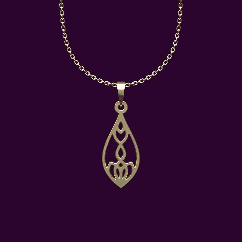گردنبند طلا اشک 18 عیار  کد NN1138