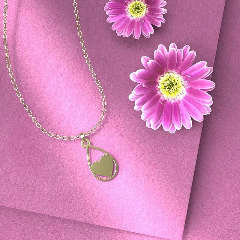 گردنبند طلا قلب 18 عیار  کد NN1273